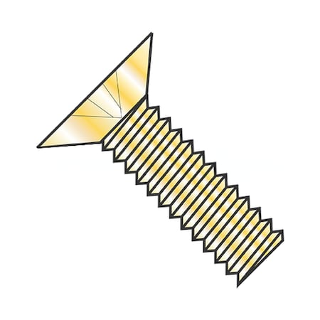Usa Industrials #4-48 x 1 3/8 in Phillips Flat Machine Screw, Yellow Cadmium Steel BULK-SCRW-1989